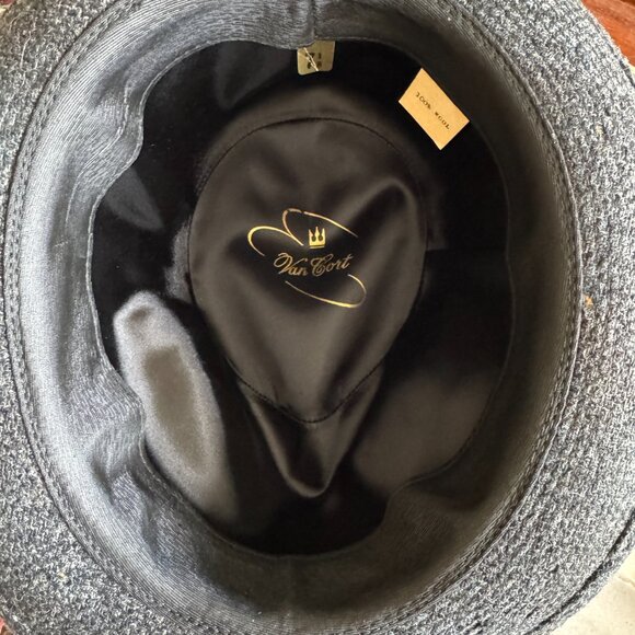 Vintage Van Cort Wool Trilby Cap Fedora Hat Subtle Plaid Streetwear Classic - Picture 13 of 13